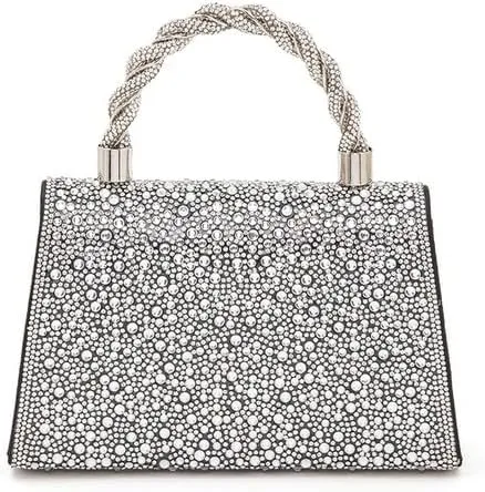 Women Luxury Rhinestone Top Handle Clutch Bag  Elegant Evening Handbag with Shoulder Chain for Weddings, Parties