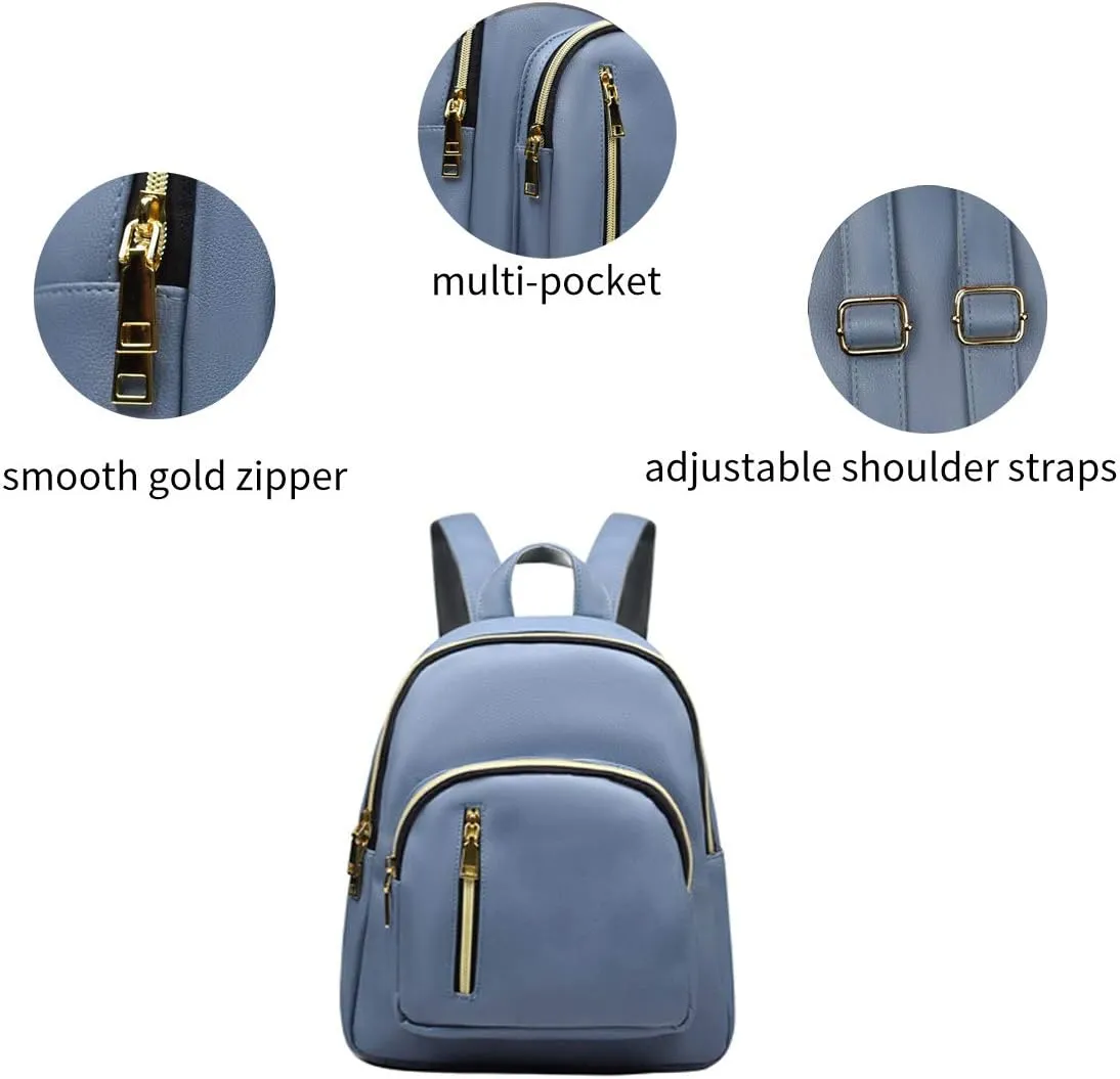 Women Mini Backpack Purse PU Leather Anti-theft Backpack Ladies Fashion Casual Travel Daypack Rucksack