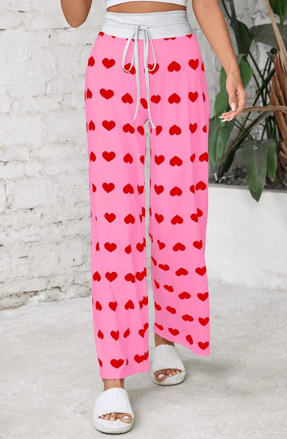 Women Pajama Pants Comfy Lounge Wide Leg Casual Stretch Palazzo Drawstring Pj Bottoms Pants S-3XL