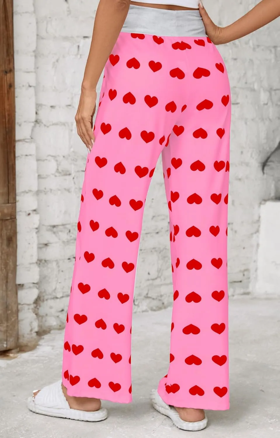 Women Pajama Pants Comfy Lounge Wide Leg Casual Stretch Palazzo Drawstring Pj Bottoms Pants S-3XL