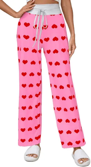 Women Pajama Pants Comfy Lounge Wide Leg Casual Stretch Palazzo Drawstring Pj Bottoms Pants S-3XL