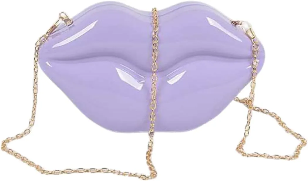Women Sexy Lips Clutch Bag Vintage Lip-Shaped Evening Purse Shoulder Crossbody Party Handbag Wedding Banquet Dinner Night Out