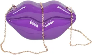 Women Sexy Lips Clutch Bag Vintage Lip-Shaped Evening Purse Shoulder Crossbody Party Handbag Wedding Banquet Dinner Night Out