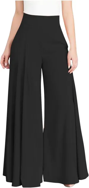 Women Wide Leg Long Pants Loose Sweatpants Elastic High Waist Trousers Casual Flowy Pants Casual Palazzo Trouser Pants