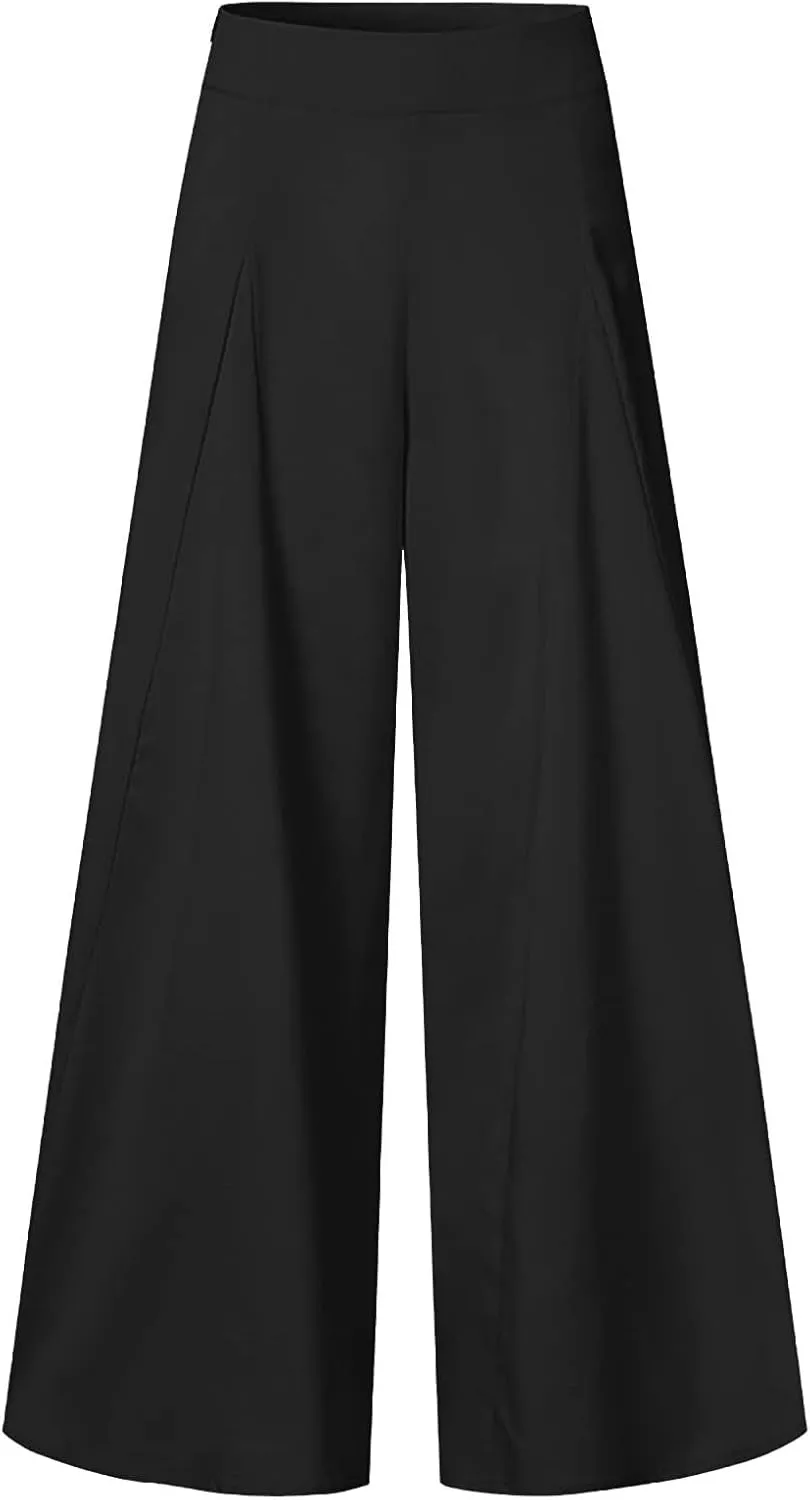 Women Wide Leg Long Pants Loose Sweatpants Elastic High Waist Trousers Casual Flowy Pants Casual Palazzo Trouser Pants