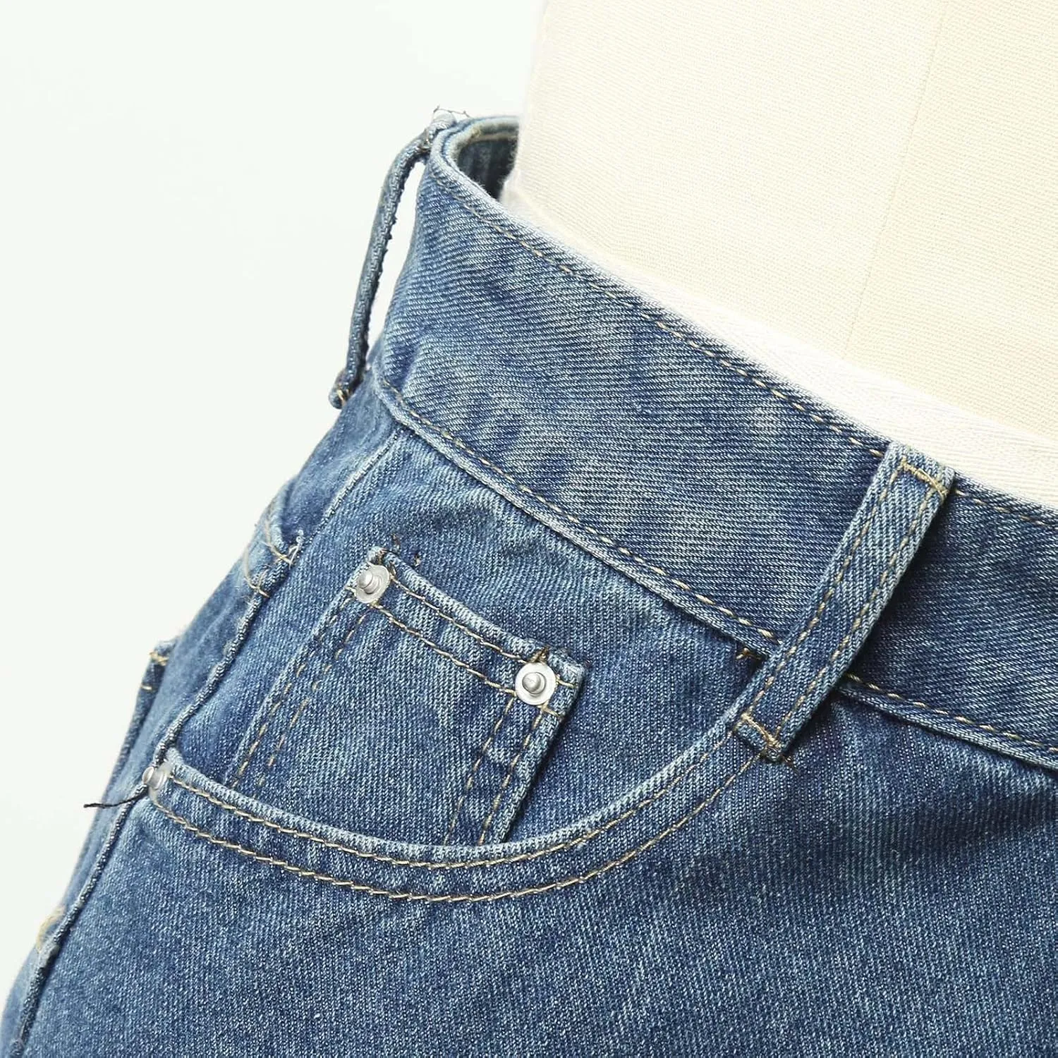 Women's Baggy Jeans Girls Vintage Streetwear Pants Aesthetic Clothing Ripped Baggy High Waisted Trousers with Pockets