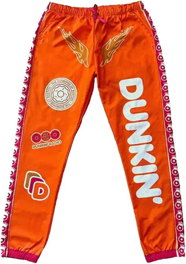 Women's Ben Affleck Dunkings 2 Piece Outfits Orange Tracksuit Pullover Sweatshirt Sweatpants Costume