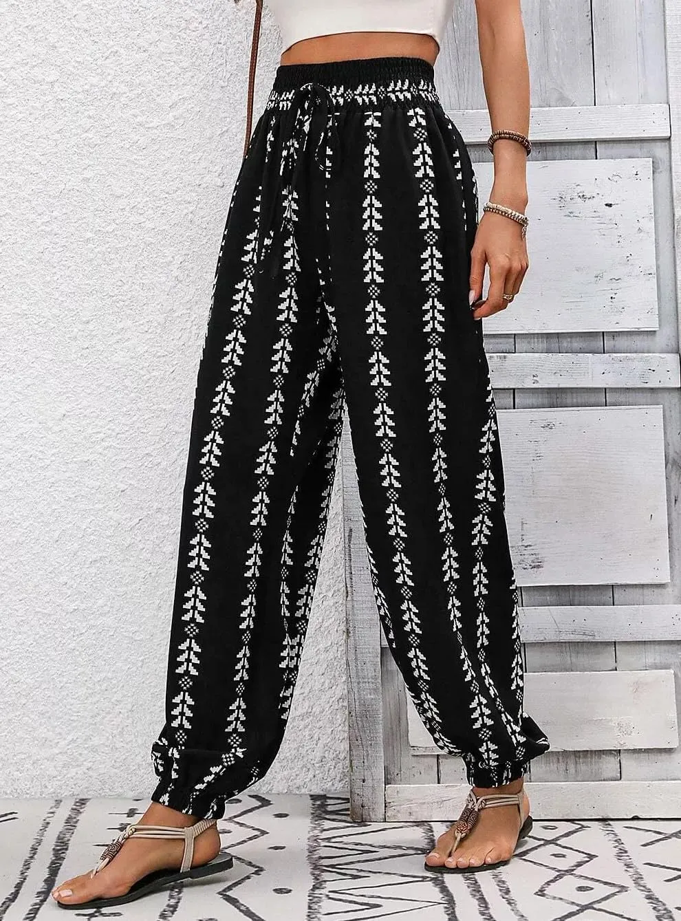 Women's Casual Harem Pants High Waist Loose Baggy Boho Palazzo Hippie Yoga Trouser