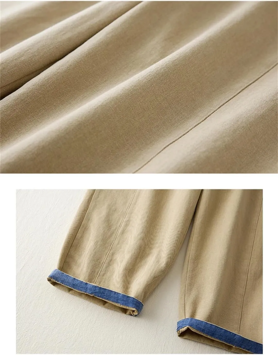 Women's Casual Thin Nine-Point Pants Loose High Waist Harem Pants Spliced Trousers