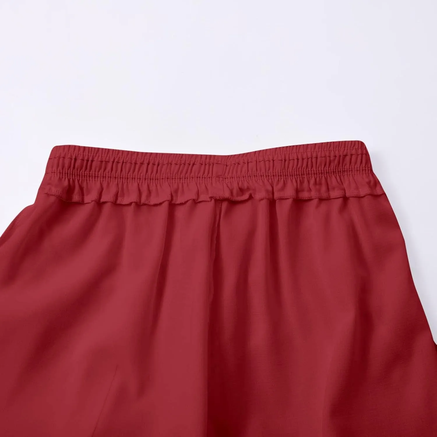 Womens Cotton Linen Palazzo Pants Pants Waist Casual Loose Trousers Drawstring Elastic Waist Casual Wide Leg