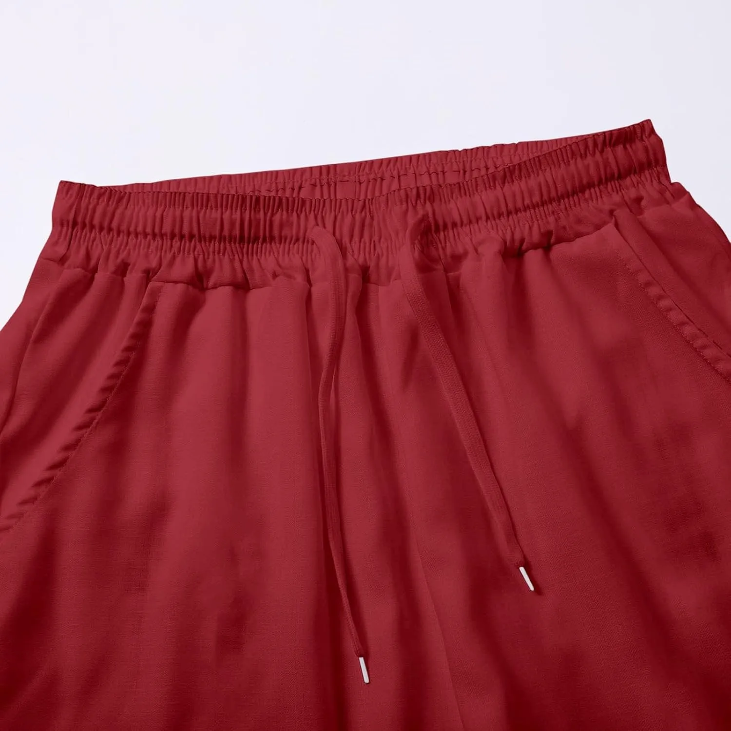Womens Cotton Linen Palazzo Pants Pants Waist Casual Loose Trousers Drawstring Elastic Waist Casual Wide Leg