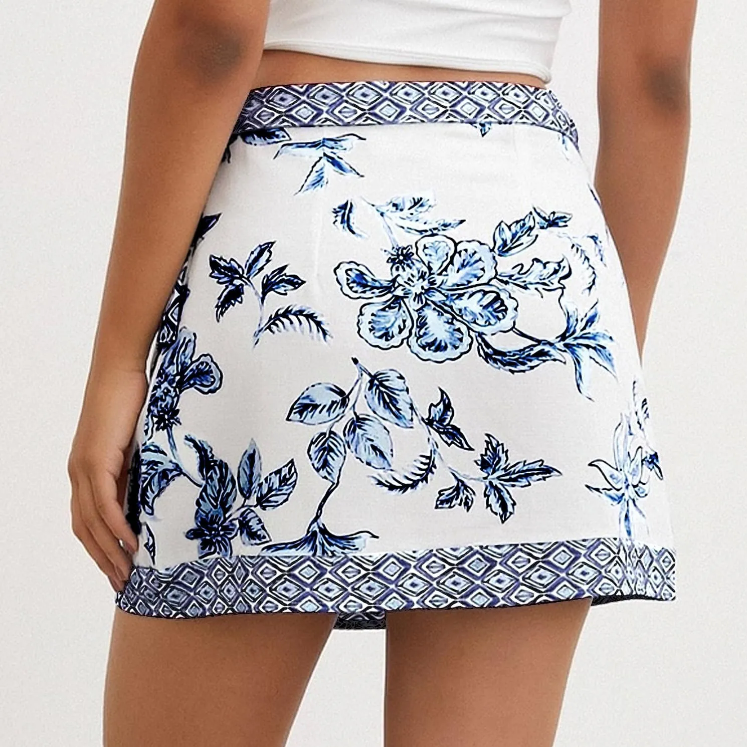 Womens Floral Wrap Mini Skirt Summer Beach Short Skirt Casual Knot Side High Waist A Line Vacation Outfits Skirts