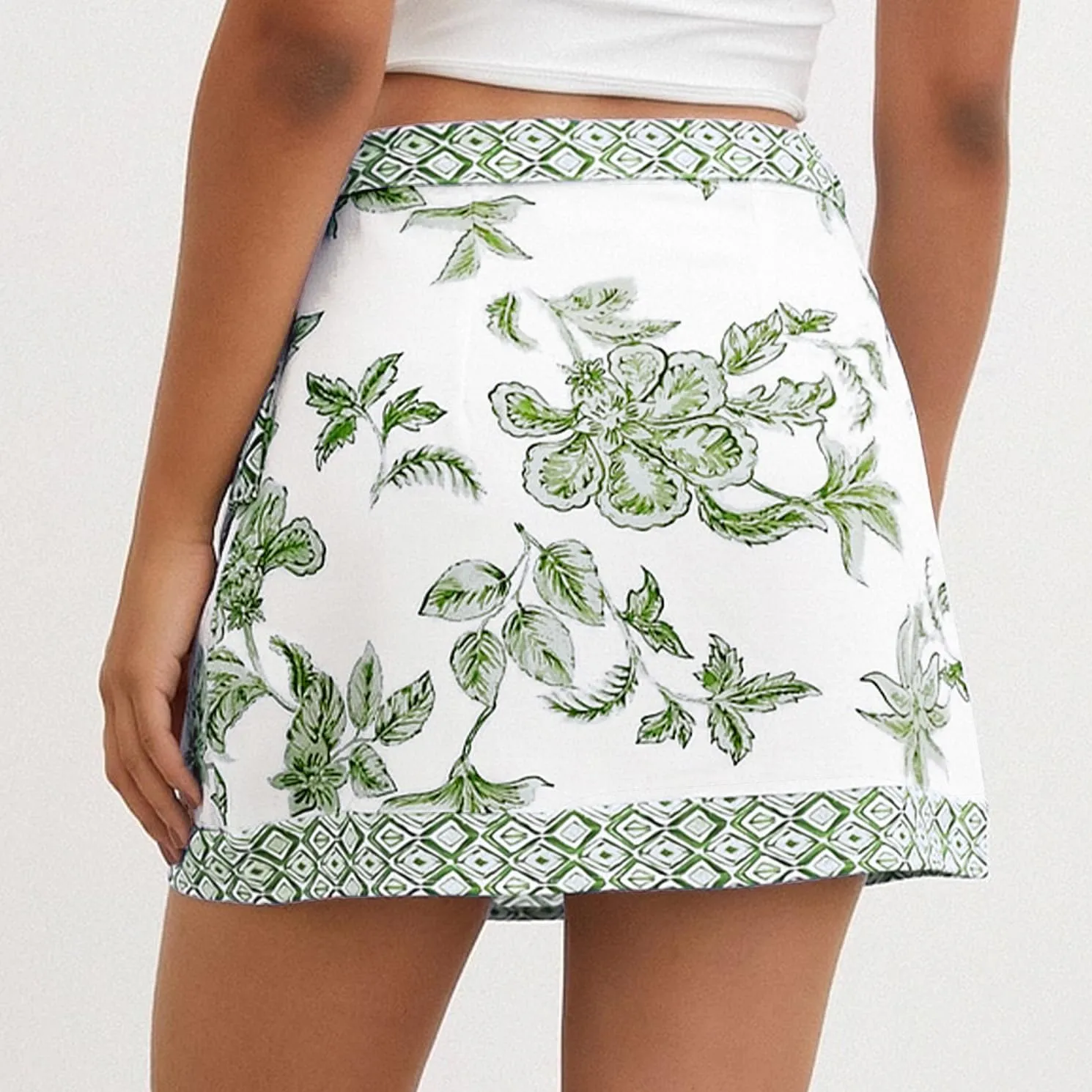 Womens Floral Wrap Mini Skirt Summer Beach Short Skirt Casual Knot Side High Waist A Line Vacation Outfits Skirts