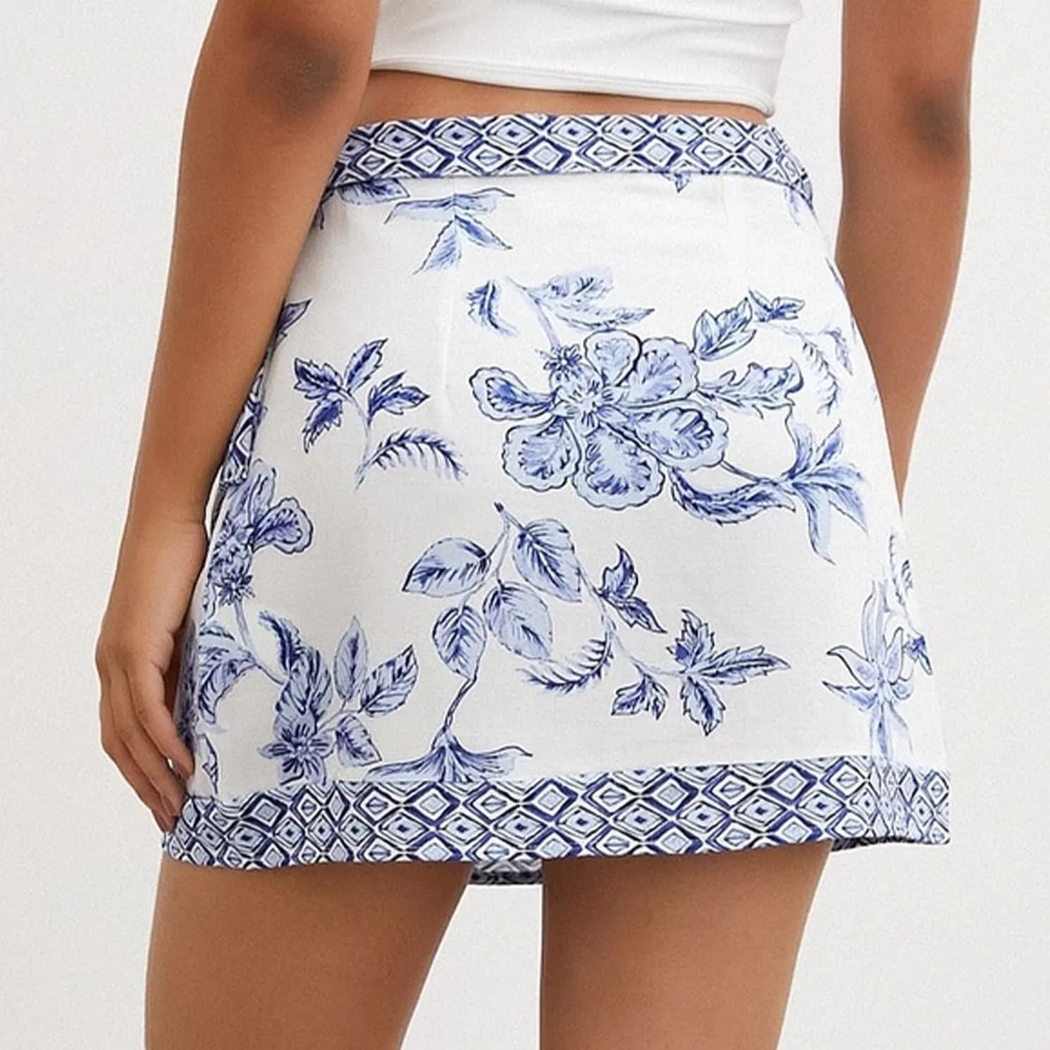 Womens Floral Wrap Mini Skirt Summer Beach Short Skirt Casual Knot Side High Waist A Line Vacation Outfits Skirts