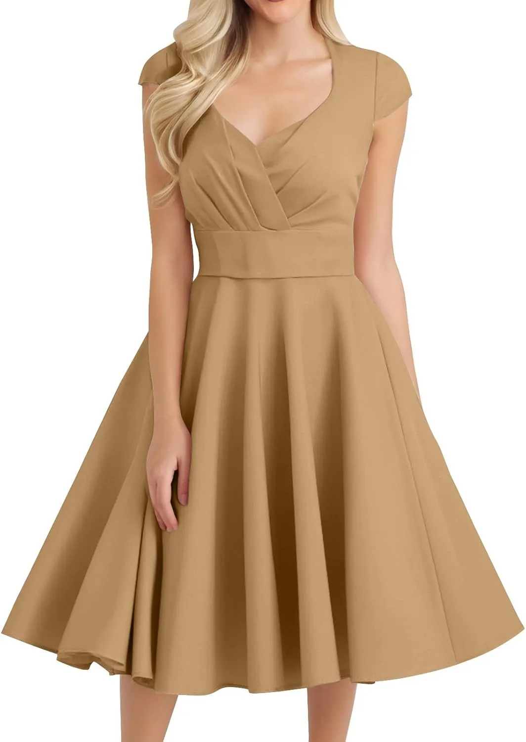 Womens Formal A Line Midi Dresses Sexy Off Shoulder Sleeveless Strapless Dress Plus Size Smocked Flowy Floral Dress