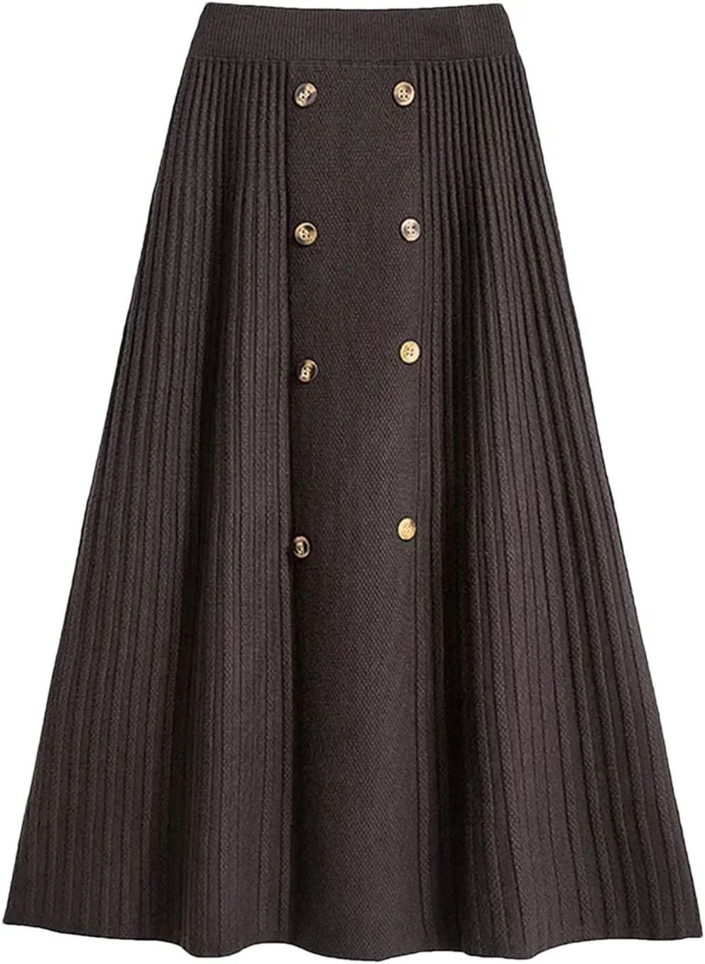 Women's Medium-Length Knit Skirt A-Line Pleated Skirt Loose Fitting Skirt