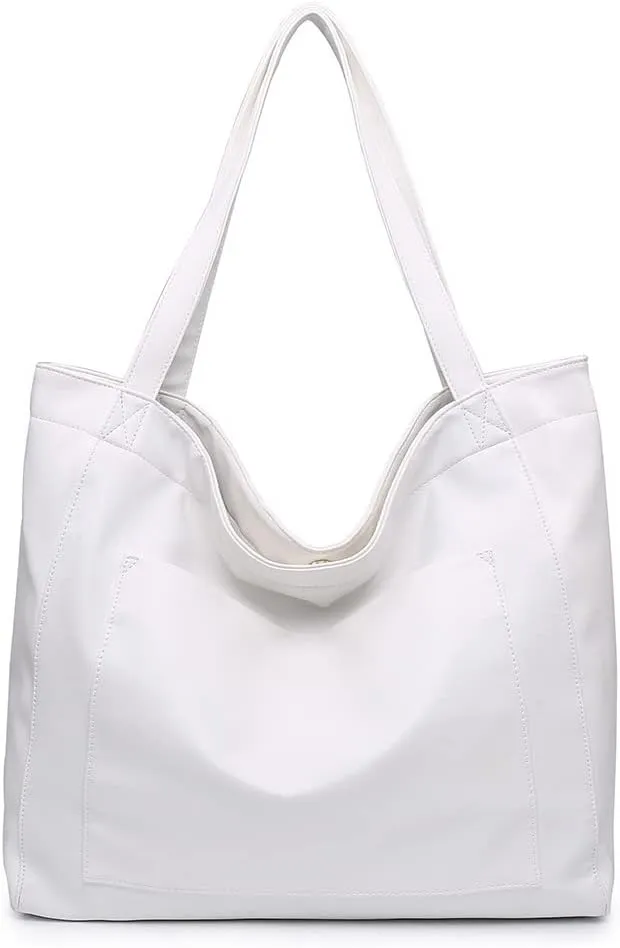 Womens Oil Wax PU Handbag Large Top-Handle Shoulder Bag Big Tote Shopper Purse