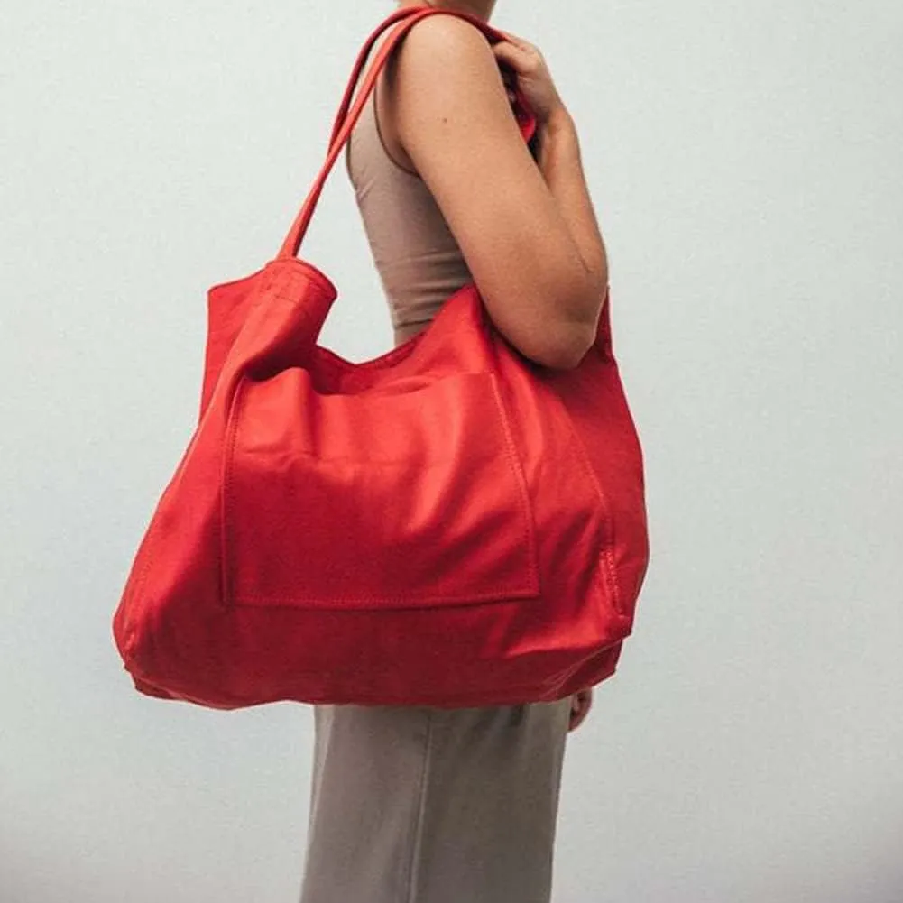 Womens Oil Wax PU Handbag Large Top-Handle Shoulder Bag Big Tote Shopper Purse