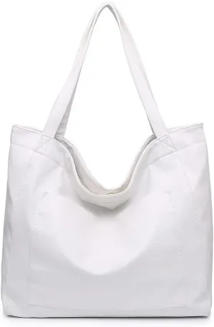 Womens Oil Wax PU Handbag Large Top-Handle Shoulder Bag Big Tote Shopper Purse