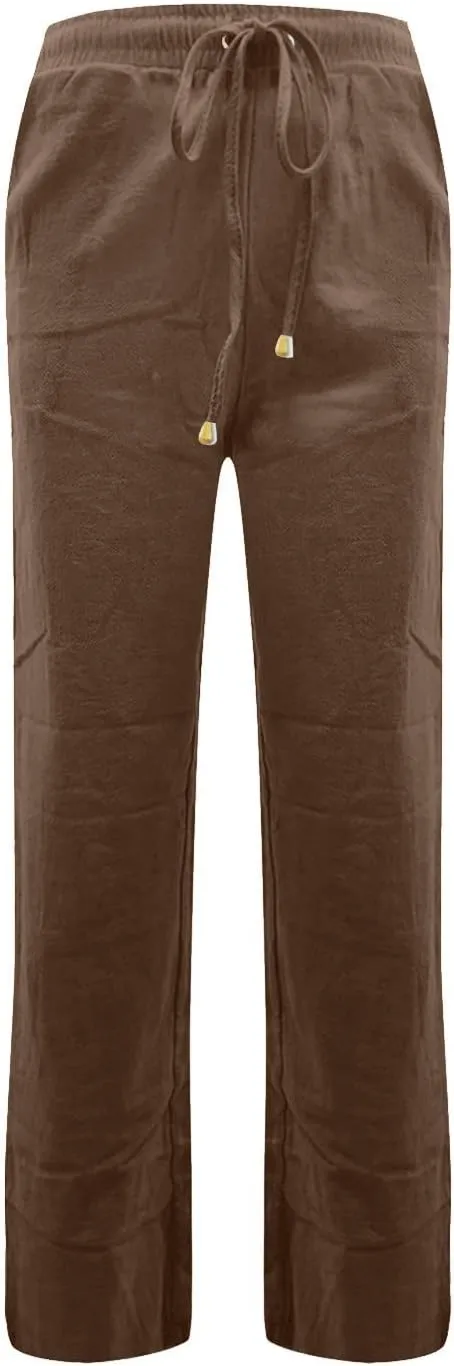 Women's Pants, High Waisted Wide Leg Summer Straight Pants Sweatpants Casual Lightweight