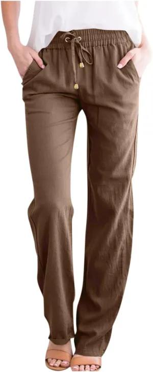 Women's Pants, High Waisted Wide Leg Summer Straight Pants Sweatpants Casual Lightweight