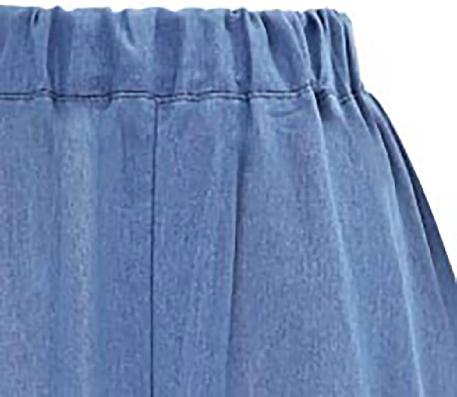 Women's Plus Size Denim Skirt Casual High Waisted A Line Midi with Elastic Waist for School Leather Pencil Skirts