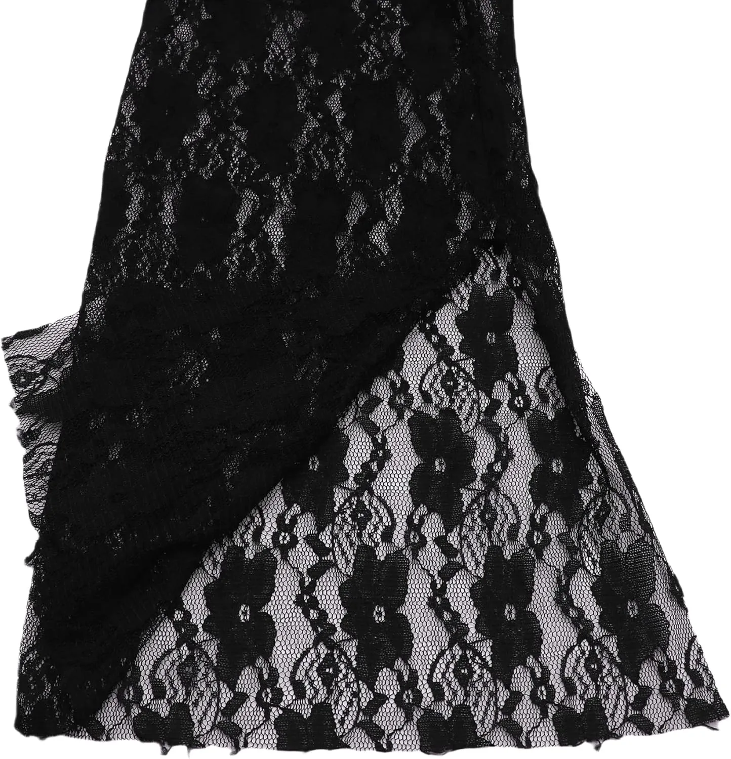 Women's Sexy See Through Lace Pants Transparent Sheer Mesh Straight Leg Pants Hollow Out Slim Trousers Cover Up Pants