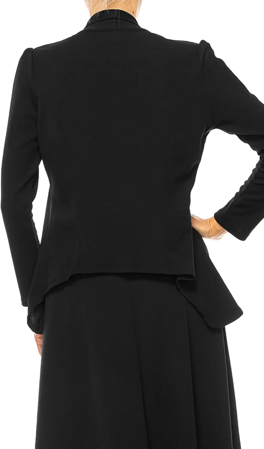 Women's Solid 2-Piece Blazer Skirt Set