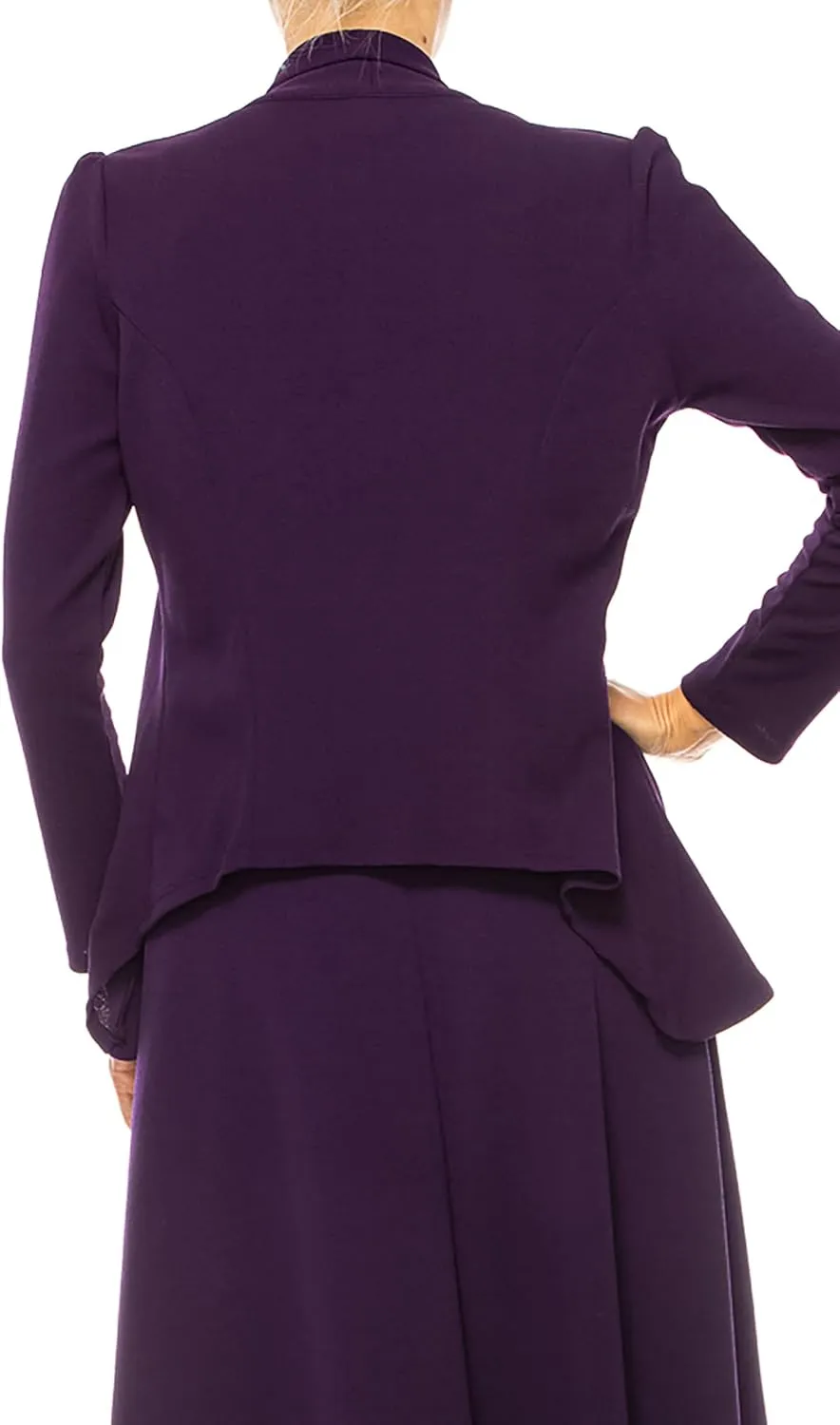 Women's Solid 2-Piece Blazer Skirt Set