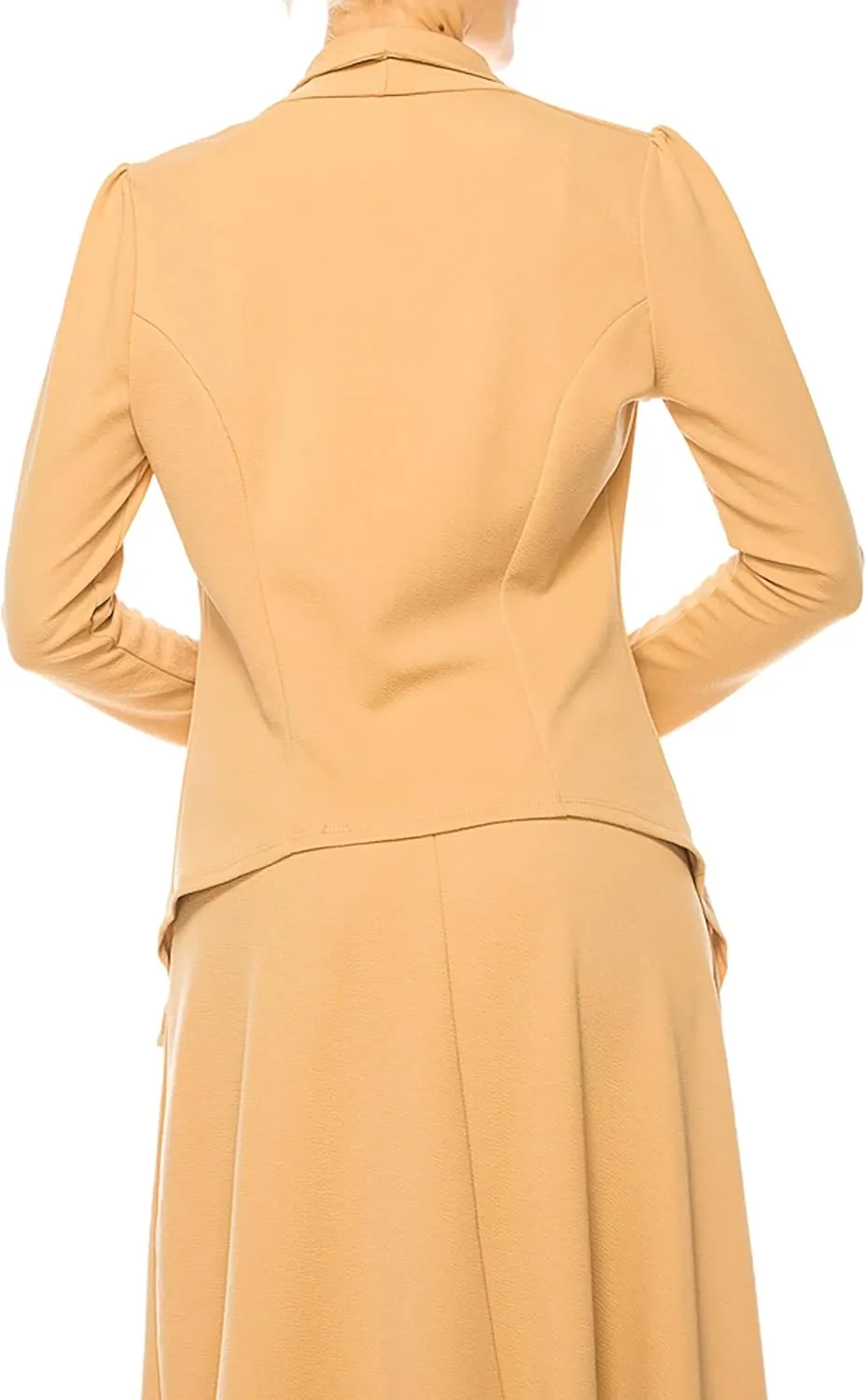 Women's Solid 2-Piece Blazer Skirt Set