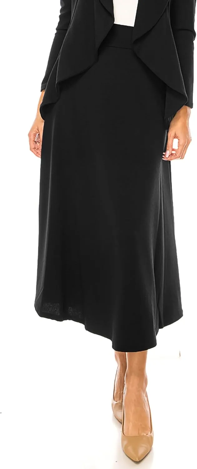 Women's Solid 2-Piece Blazer Skirt Set