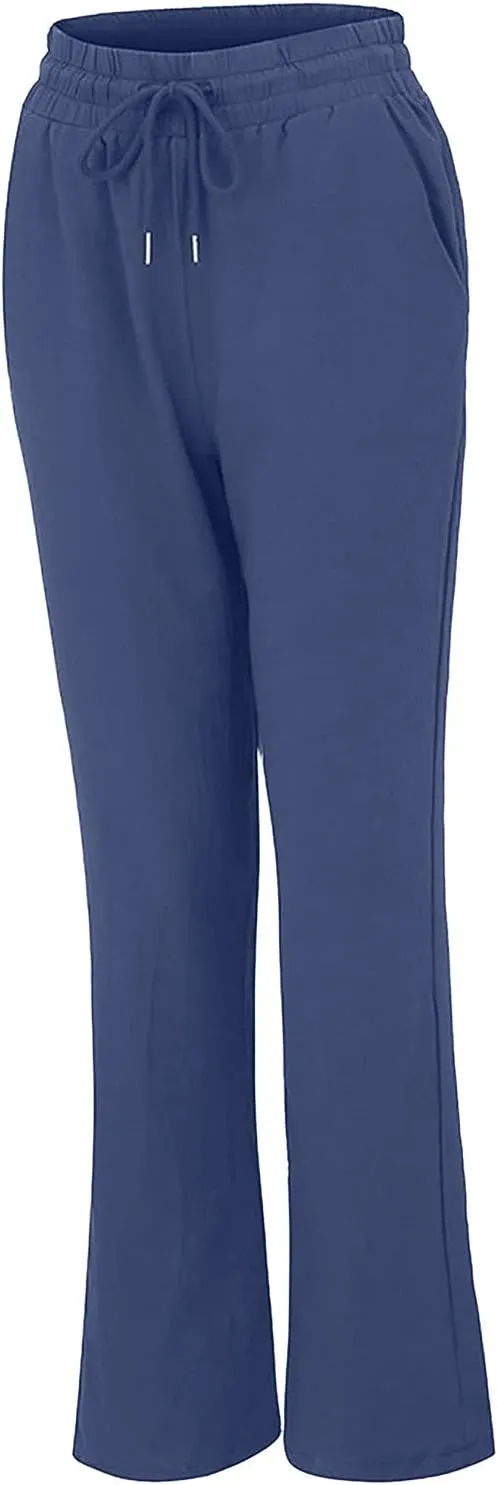 Womens Wide Leg Linen Pants Trendy Casual High Waisted 2025 Summer Palazzo Pants Trousers with Pockets