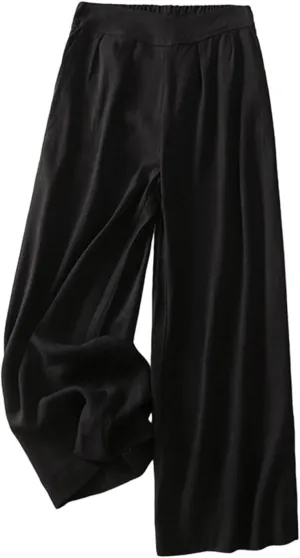 Women's Wide Leg Pants with Pockets High Waist Loose Casual Trousers Business Casual Pants Elegant Vacation Pants