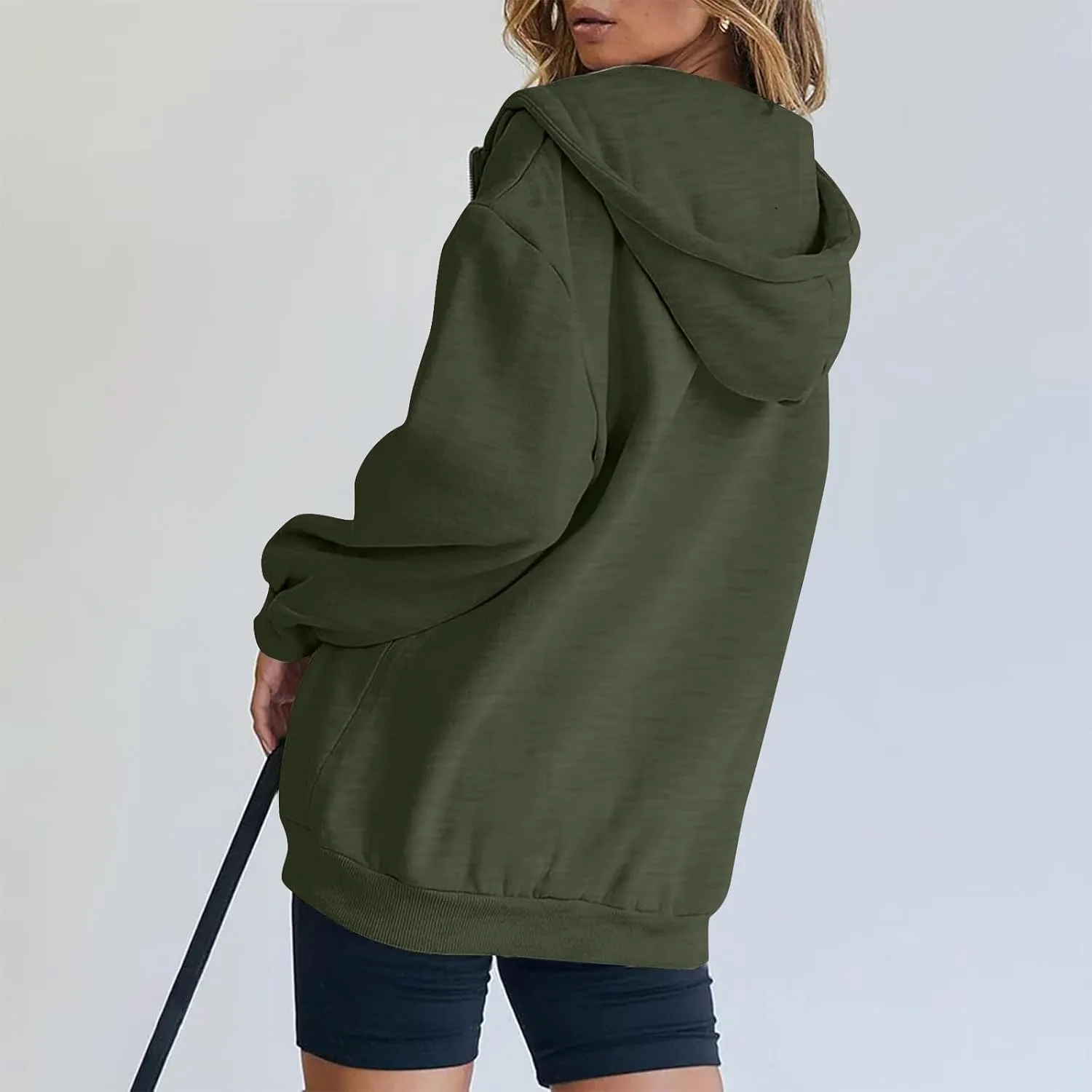 Womens Zip Up Hoodies Trendy Long Sleeve Plus Size Sweatshirts with Hood Lightweight Dressy Casual Tops Jackets Coat