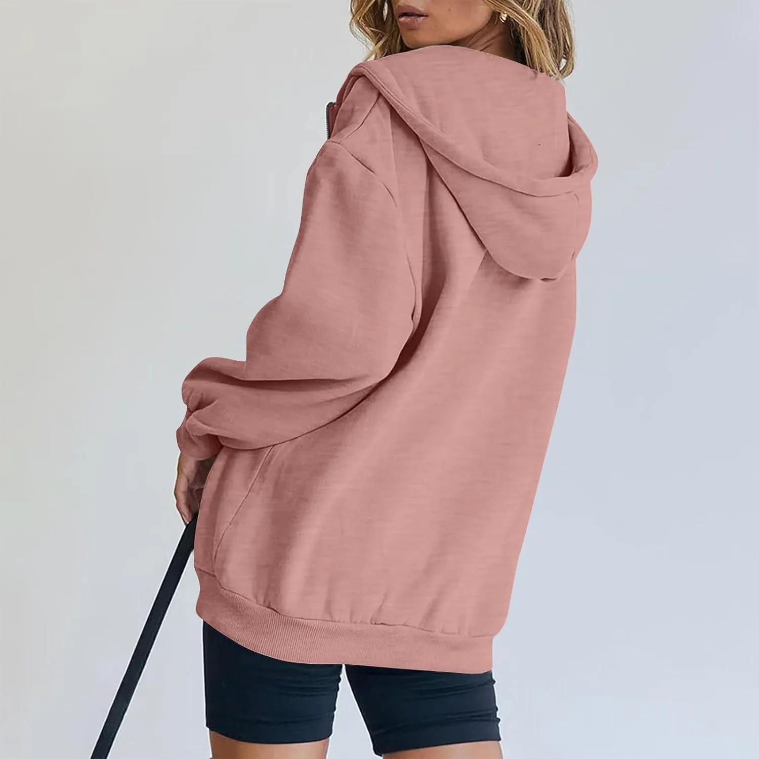 Womens Zip Up Hoodies Trendy Long Sleeve Plus Size Sweatshirts with Hood Lightweight Dressy Casual Tops Jackets Coat