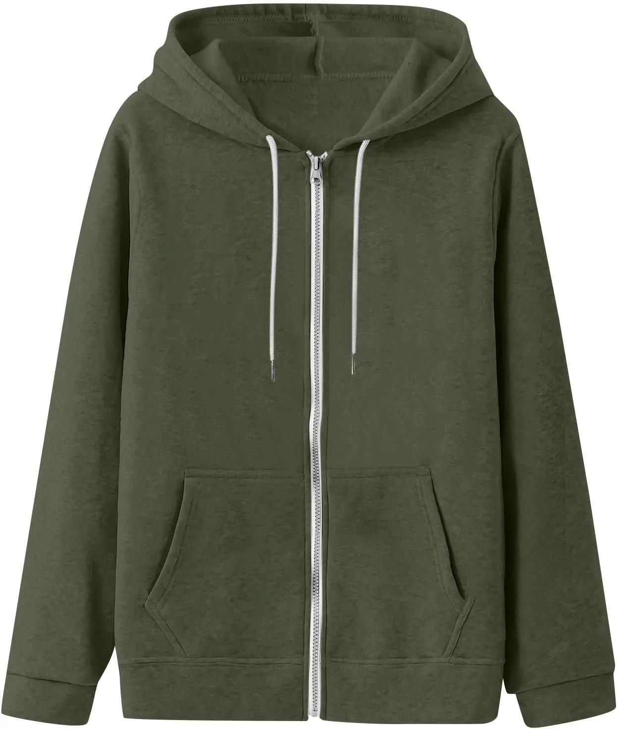 Womens Zip Up Hoodies Trendy Long Sleeve Plus Size Sweatshirts with Hood Lightweight Dressy Casual Tops Jackets Coat