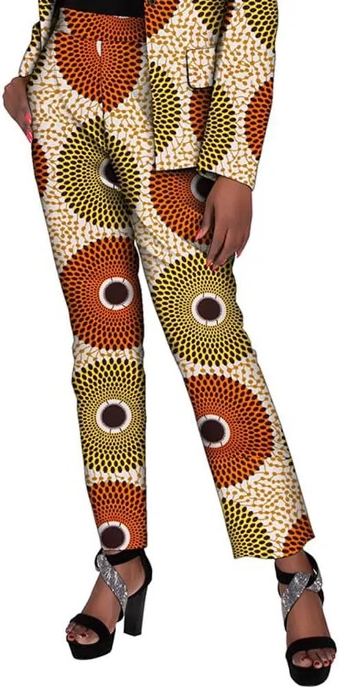 XIAOHUAGUA African Suits for Women African Print Blazer Coat Kente Top and Pants 2 Piece African Attire Outfits