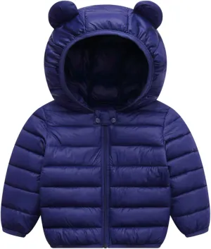 XMWEALTHY Baby Boys Girls Winter Coats Toddler Bear Hoods Down Jacket Infant Kids Light Puffer Padded Outwear 6M-3T