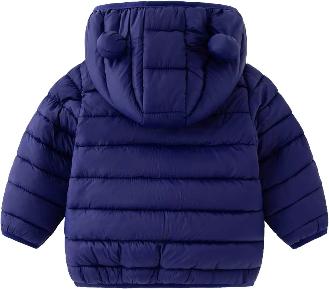 XMWEALTHY Baby Boys Girls Winter Coats Toddler Bear Hoods Down Jacket Infant Kids Light Puffer Padded Outwear 6M-3T