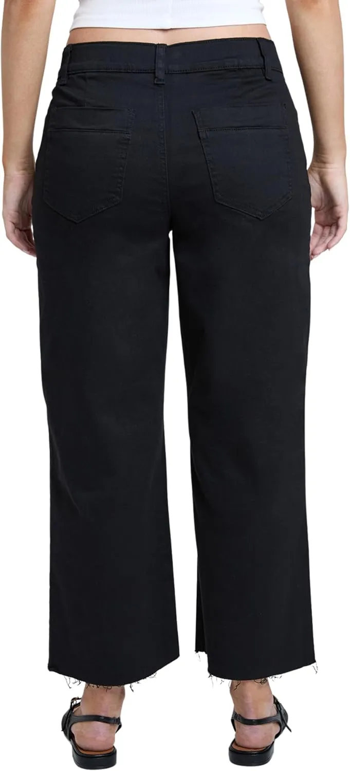 YMI Women's High Rise Cropped Trouser Jeans Wide Leg Fit, P209207