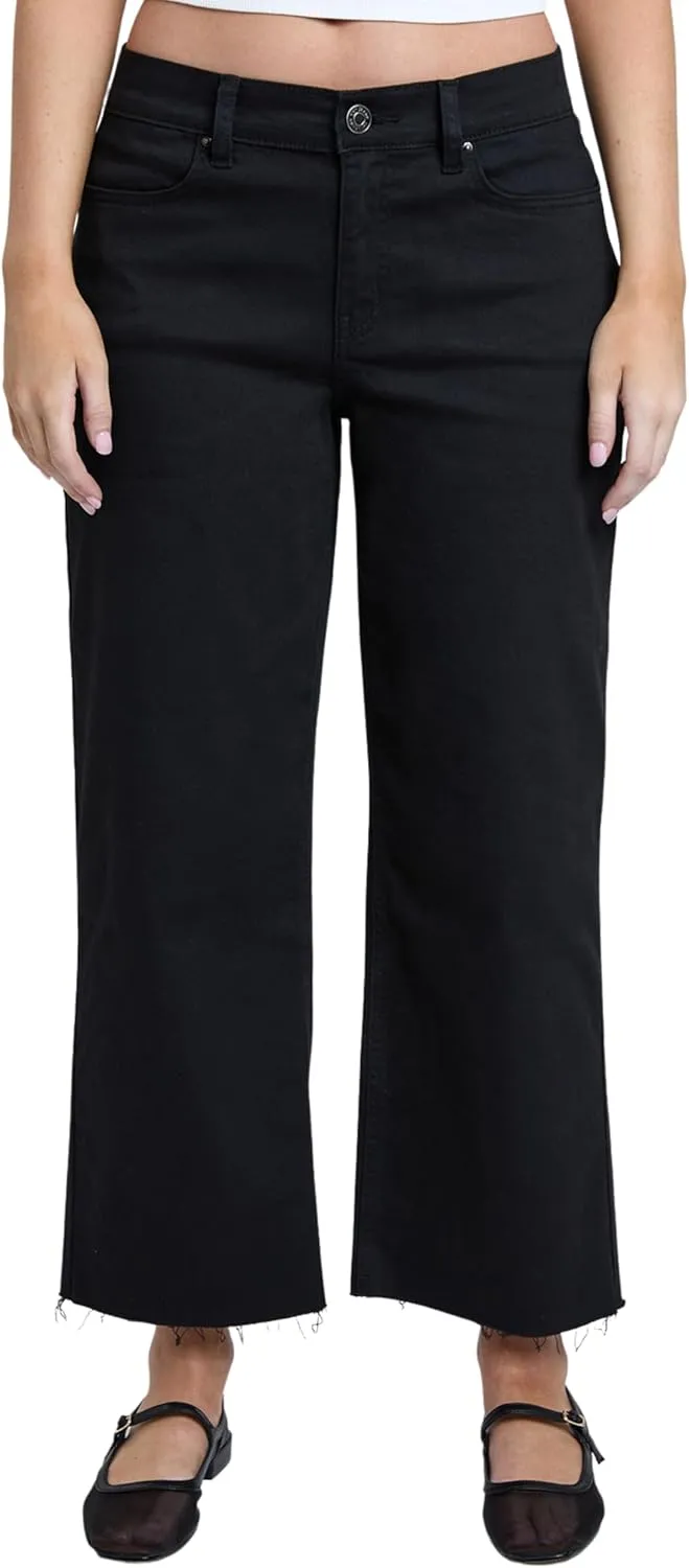 YMI Women's High Rise Cropped Trouser Jeans Wide Leg Fit, P209207
