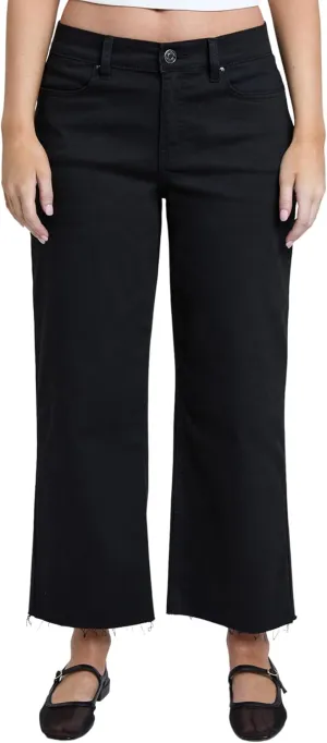 YMI Women's High Rise Cropped Trouser Jeans Wide Leg Fit, P209207