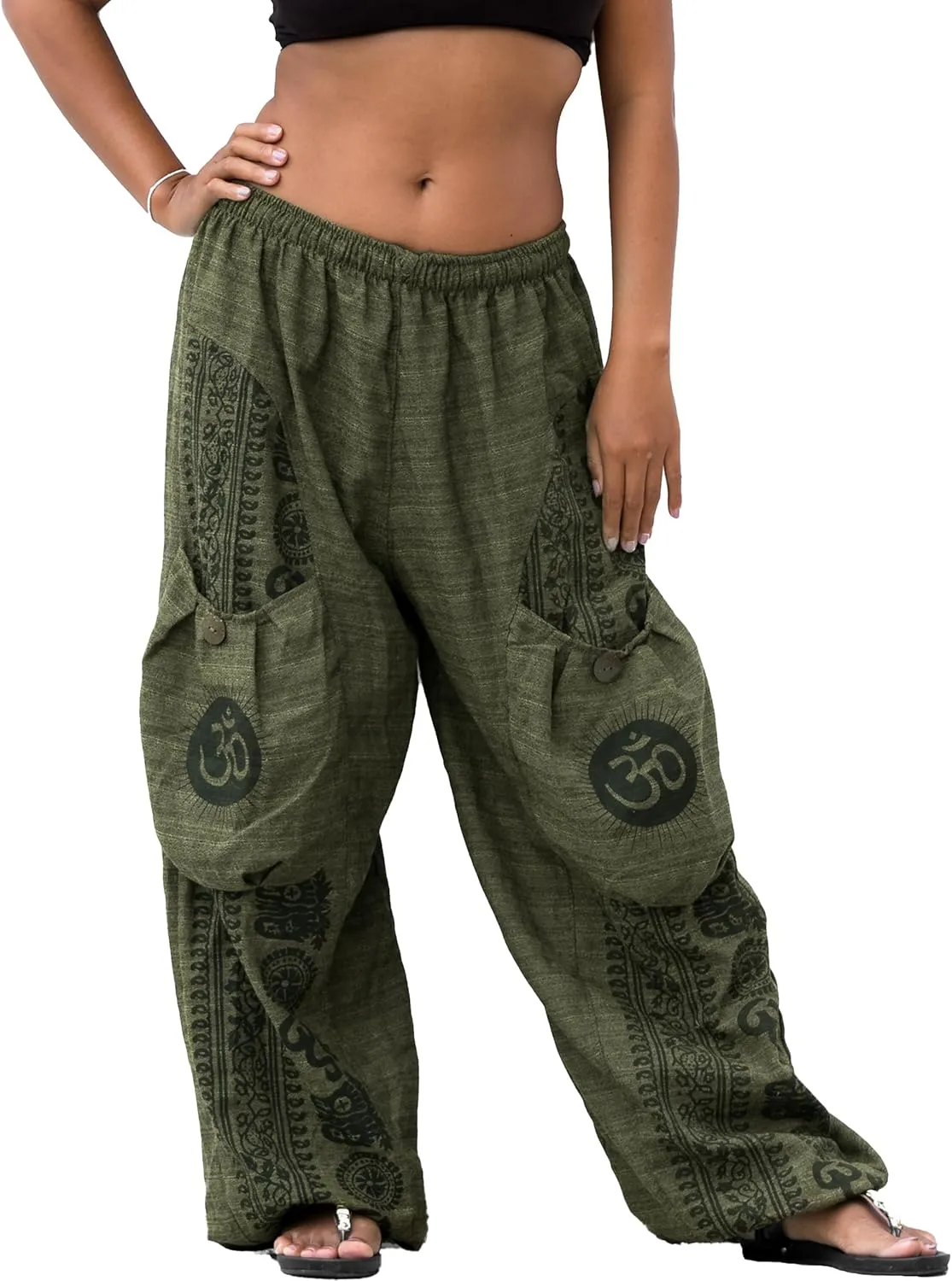 Yoga Harem Pants Women Men Casual Baggy Lounge Trousers with Big Pocket