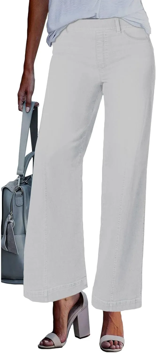 YUTANRAL Womens Jeans/Sweatpants 2024 Lounge Baggy Wide Leg Pants Fashion High Waisted Joggers Y2k Clothes, Large