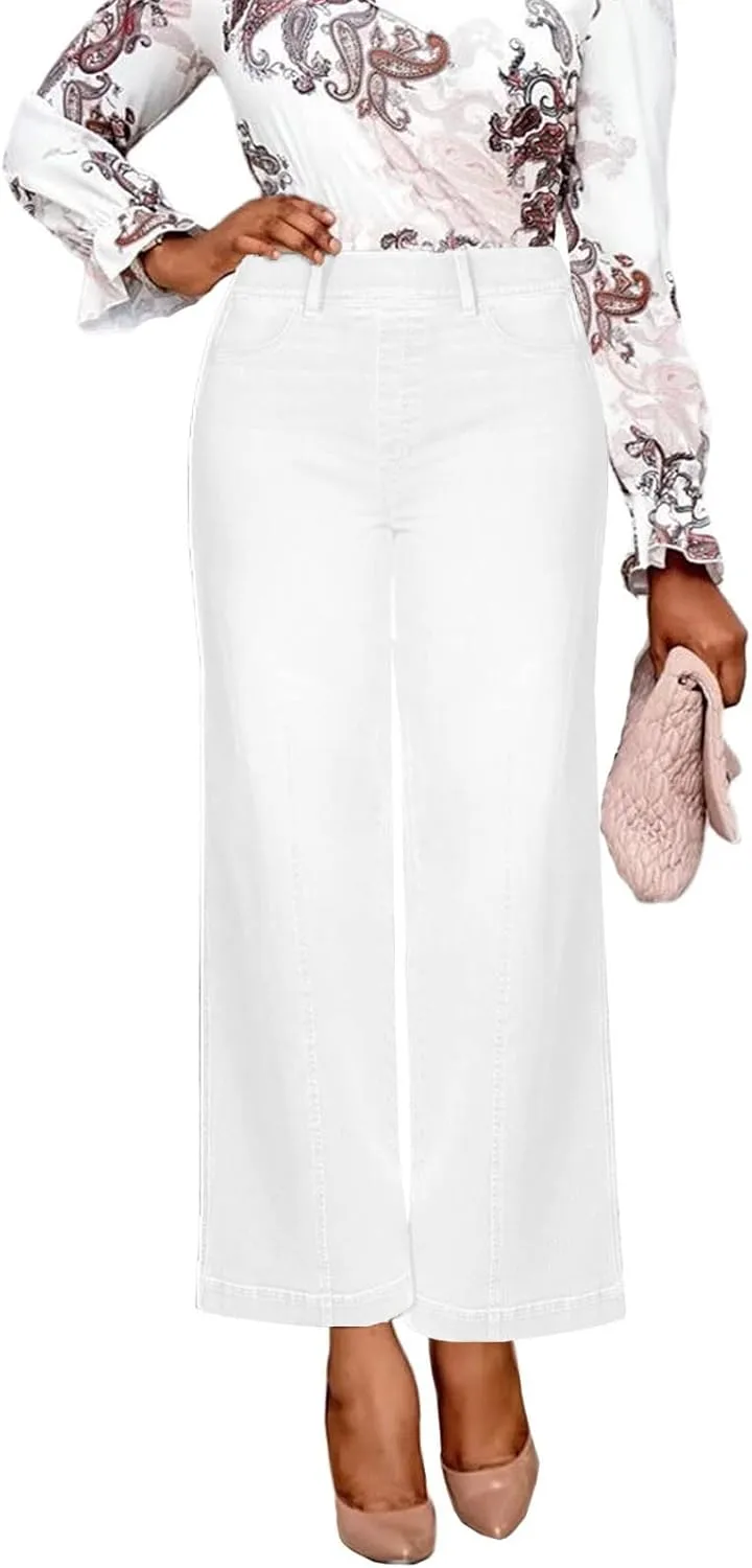 YUTANRAL Womens Jeans/Sweatpants 2024 Lounge Baggy Wide Leg Pants Fashion High Waisted Joggers Y2k Clothes, Large
